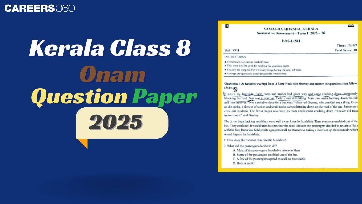 Kerala Class 8 Onam (First Terminal) Question Paper 2025 PDF | Download & Answer Key